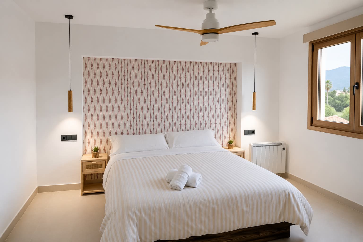 Suite principal con cabecero textil